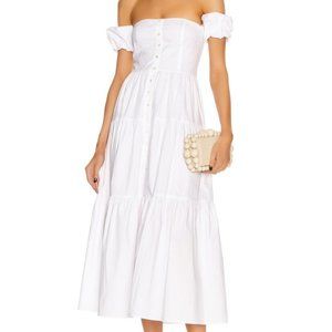 NEW-Staud White Elio Dress-Size 14 Original $285